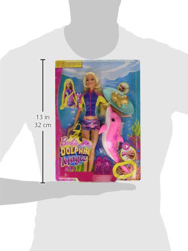 behandle Postkort Prestigefyldte Barbie FBD63 – Magi av djurvänner, dykare docka med färgförändring,  inklusive tillbehör och delfin, flickor leksaker från 3 år - Reborn Docka
