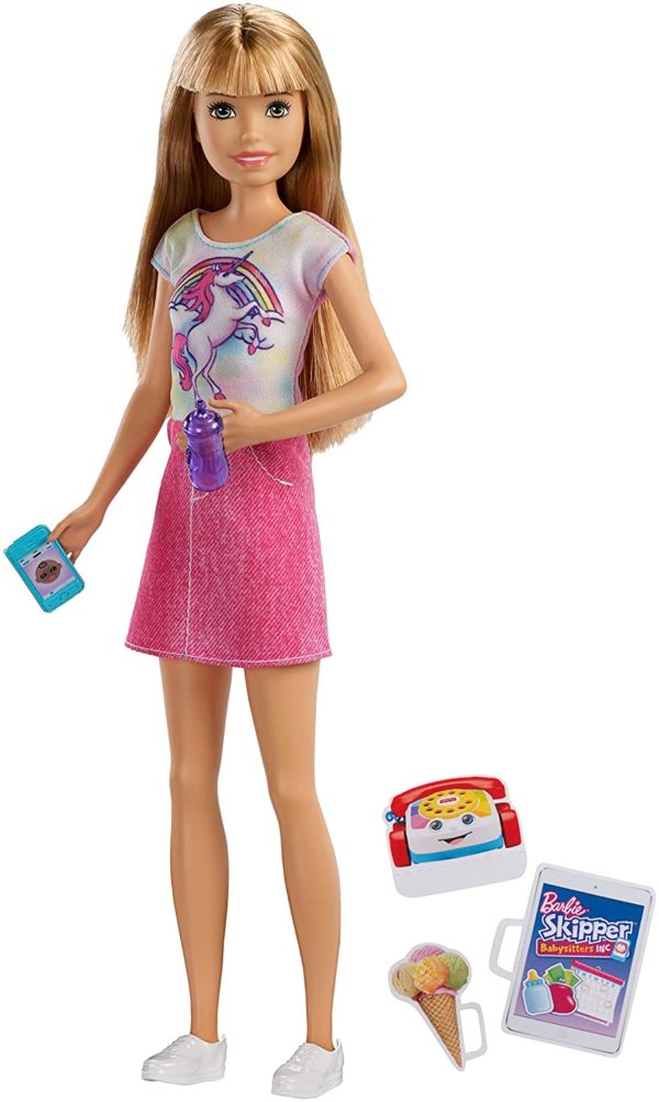 Barbie Fashionistas Bambola Bionda con T Shirt, Gonna, Scarpe e