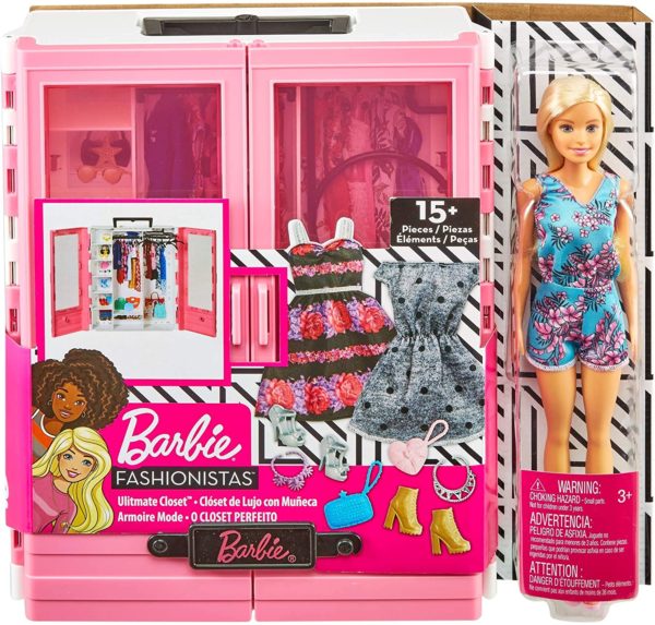 ARMADIO Barbie FASHIONISTAS Portatile BAMBOLA VESTITI SCARPE Originale MATTEL 